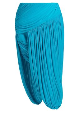 Ronny Kobo Women's Wes Ruched High-Low Hem Midi-Skirt