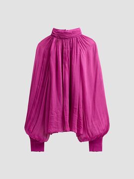 Ronny Kobo Women's Zenia Draped Sheer Blouse