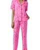 Room Service Pjs Room Service Pjs Short Sleeve Notch Collar Pajama Set - 1