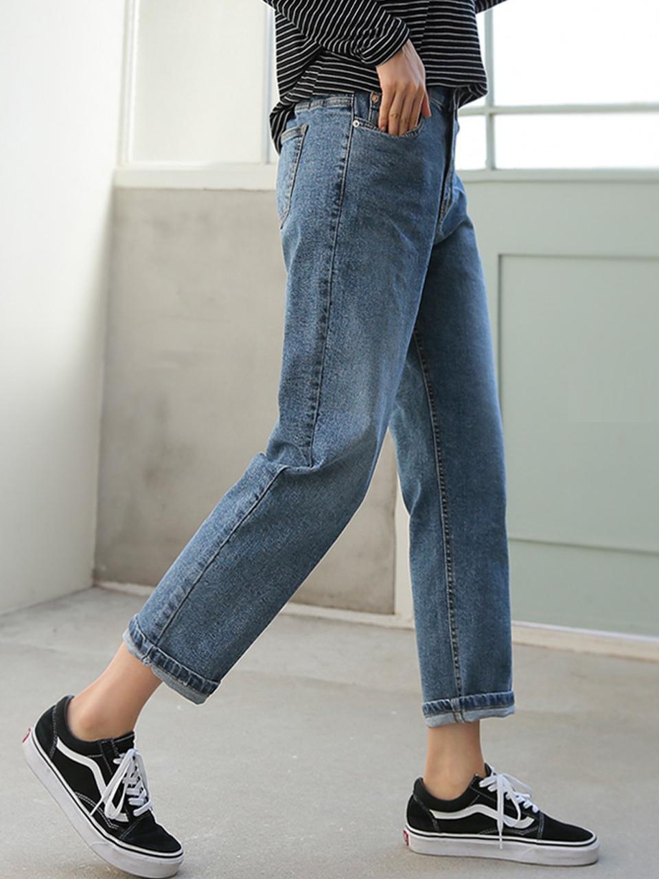 ROOMPACKER Back Elastic Semi-Baggy Relaxed Fit Pants (027)