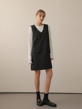 ROOMPACKER Carney V-neck Basic Mini Dress