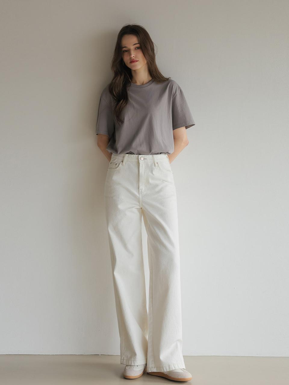 ROOMPACKER Cotton Coarsa Wide Straight Pants (583)