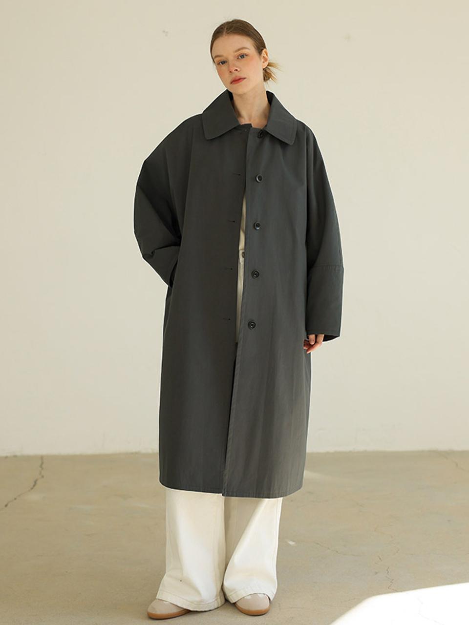 ROOMPACKER Cut-out Relaxed Fit Cotton Trench Coat