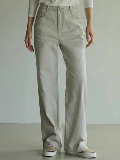 ROOMPACKER Herringbone Pigment Cotton Triple Stitched Pants