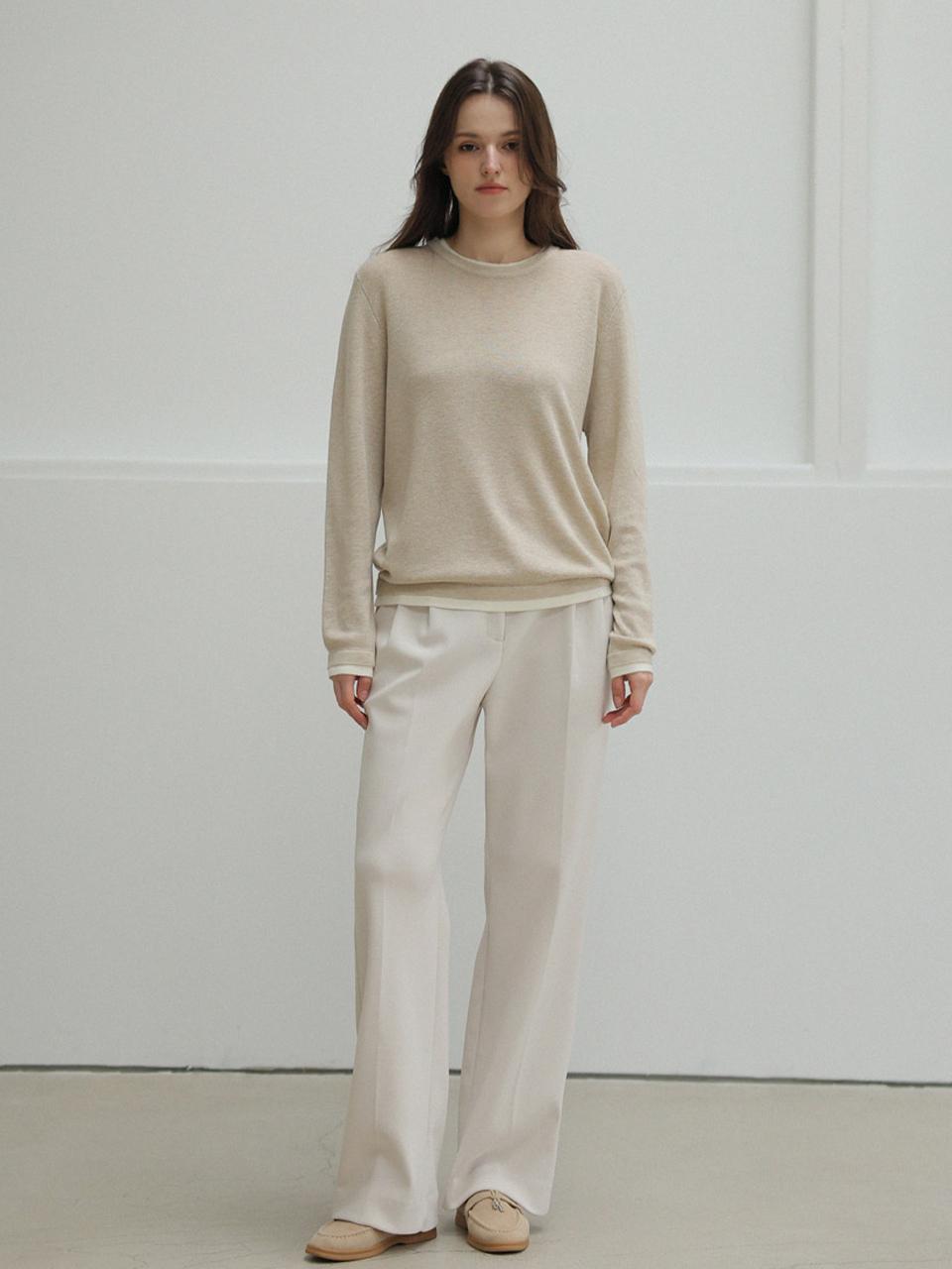 ROOMPACKER Layered Color Block Knit Top