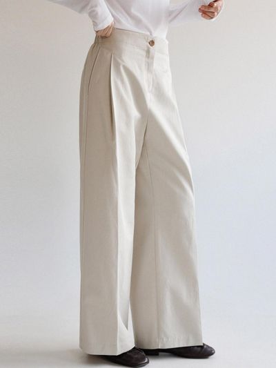 ROOMPACKER Raw Tencel Cotton Wide Pants