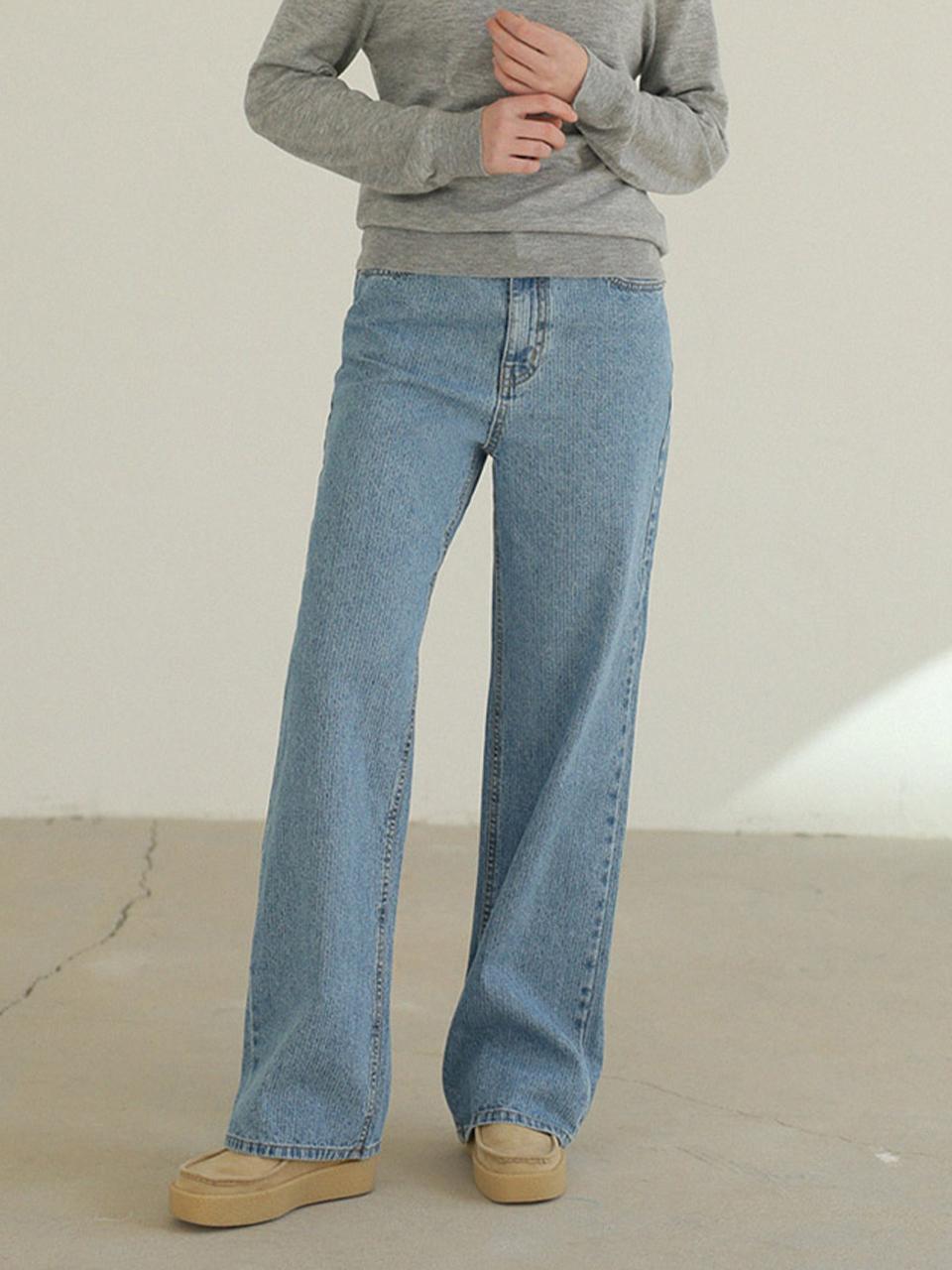 ROOMPACKER [RR]580 Ribbed Denim Pants [Light Blue]