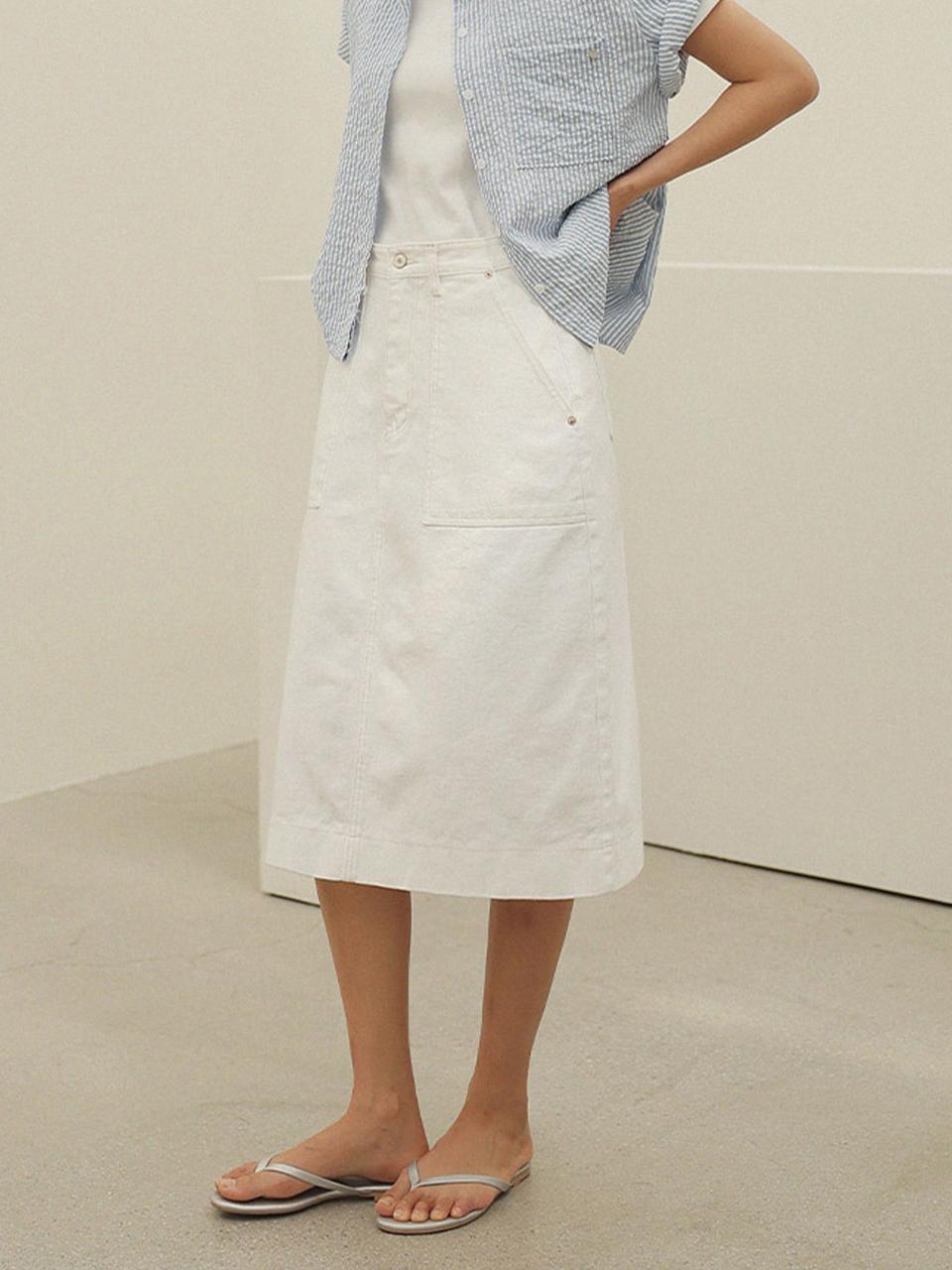 ROOMPACKER [RR] Midi Skirt [White]