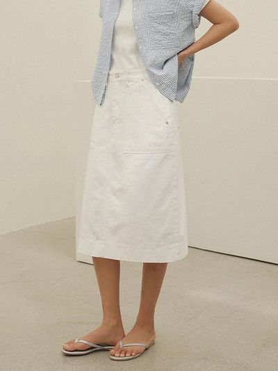 ROOMPACKER [RR] Midi Skirt [White]