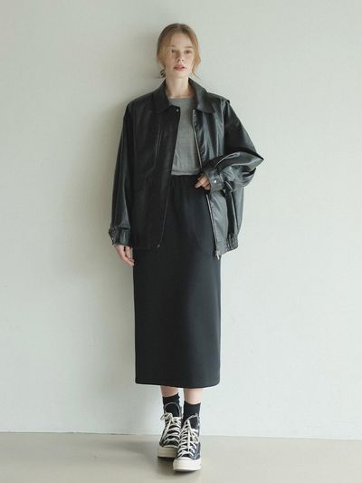 ROOMPACKER Saint Overfit Leather Blouson Long Jacket
