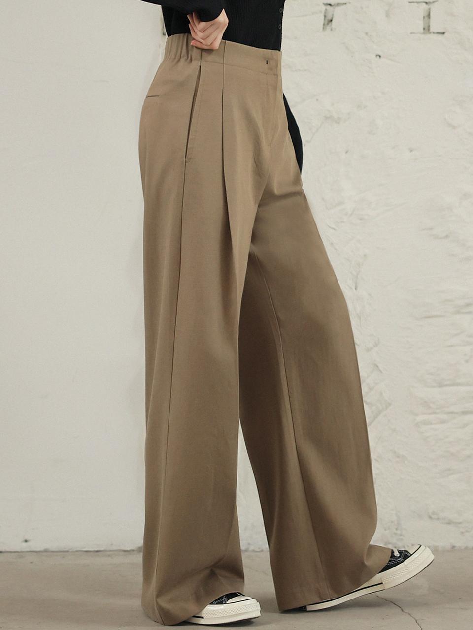 ROOMPACKER Tencel Cotton Easy Draped Slacks