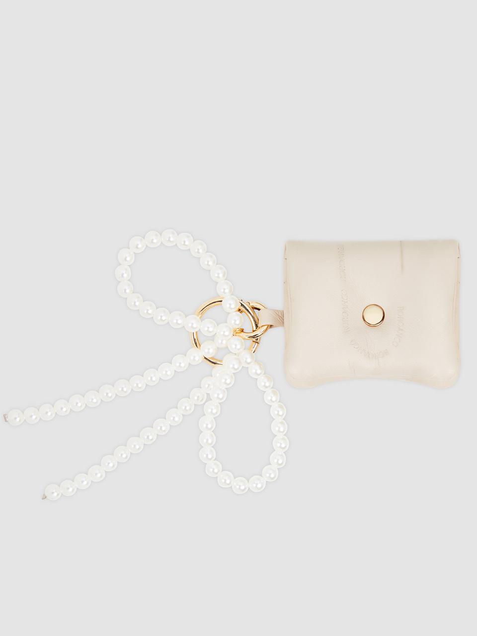 ROROANCO Ballchain Mini Pouch Charm_PEARL White