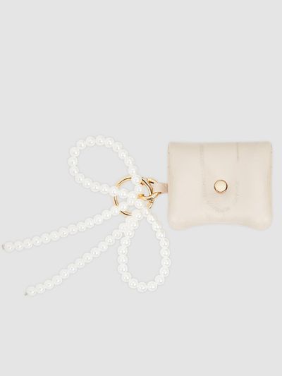 ROROANCO Ballchain Mini Pouch Charm_PEARL White