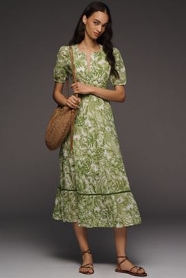Ro's Garden Daphne 100% Cotton Midi Dress