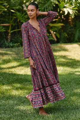 Ro's Garden Sonia 100% Cotton Maxi Dress