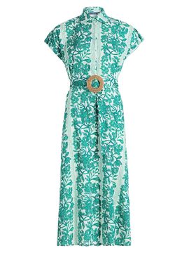Ro's Garden Women's Catherine Floral Cotton Midi-Dress