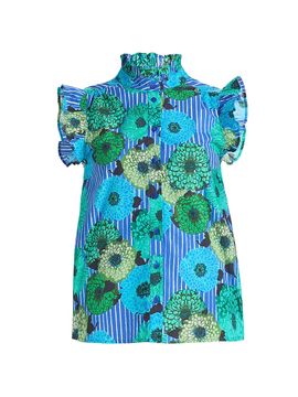 Ro's Garden Women's Frida Floral Cotton Poplin Shirt