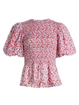 Ro's Garden Women's Luz Floral Cotton Peplum Top