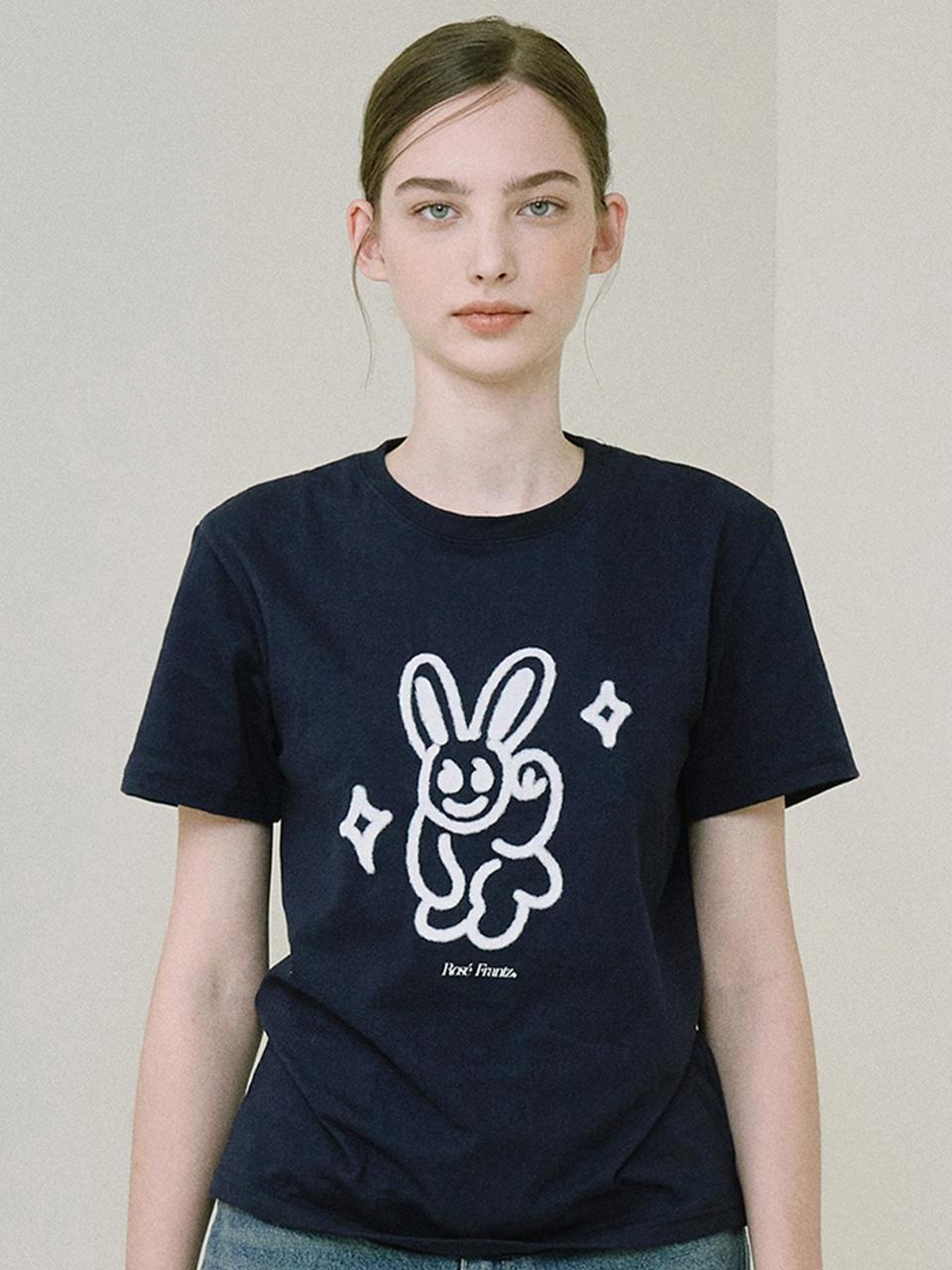 Rosefrantz Drawing Fur Relaxed Cotton Tee [Deep Navy]