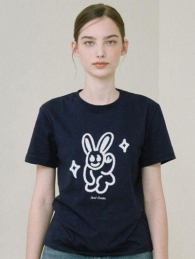Rosefrantz Drawing Fur Relaxed Cotton Tee [Deep Navy]