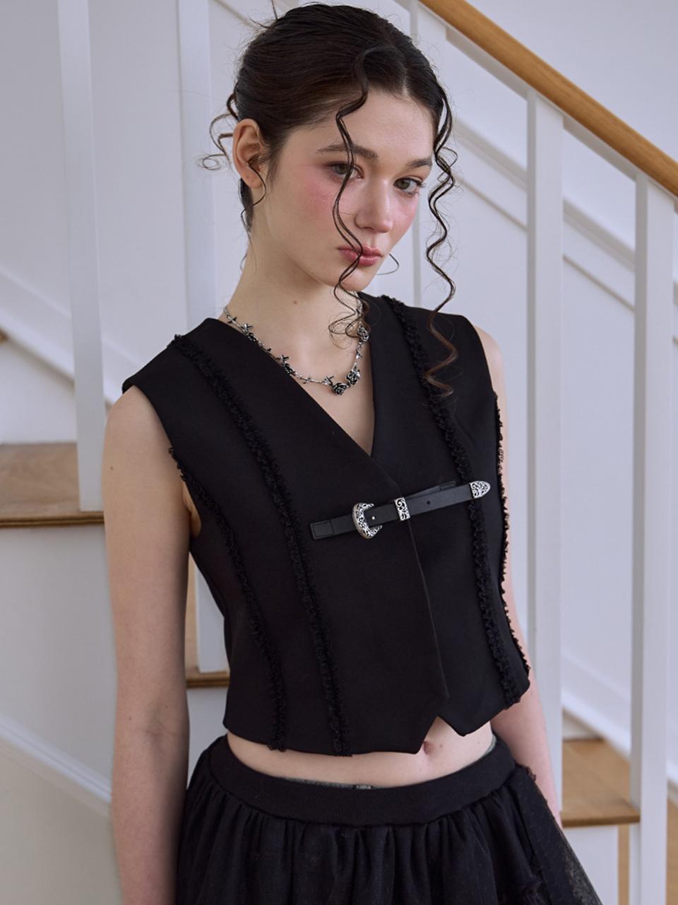 Rosefrantz Lace Belt Adjustable Vest [Black]