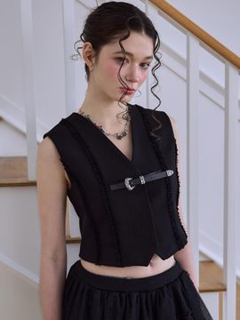 Rosefrantz Lace Belt Adjustable Vest [Black]