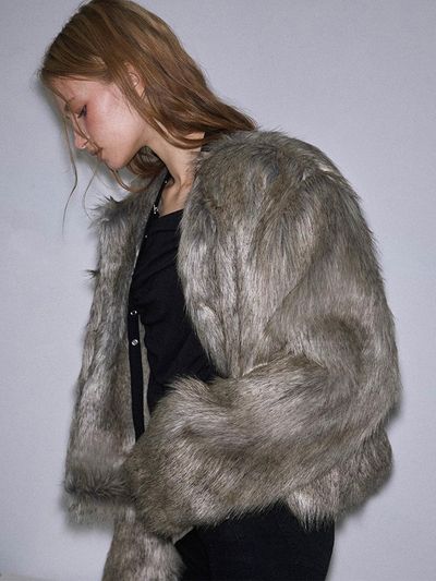 Rosefrantz Overfit Mix Fur Winter Jacket [Beige]