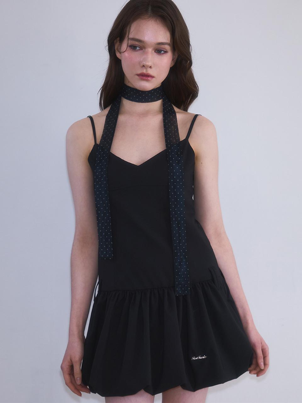 Rosefrantz Rose Balloon Mini Dress [Black]