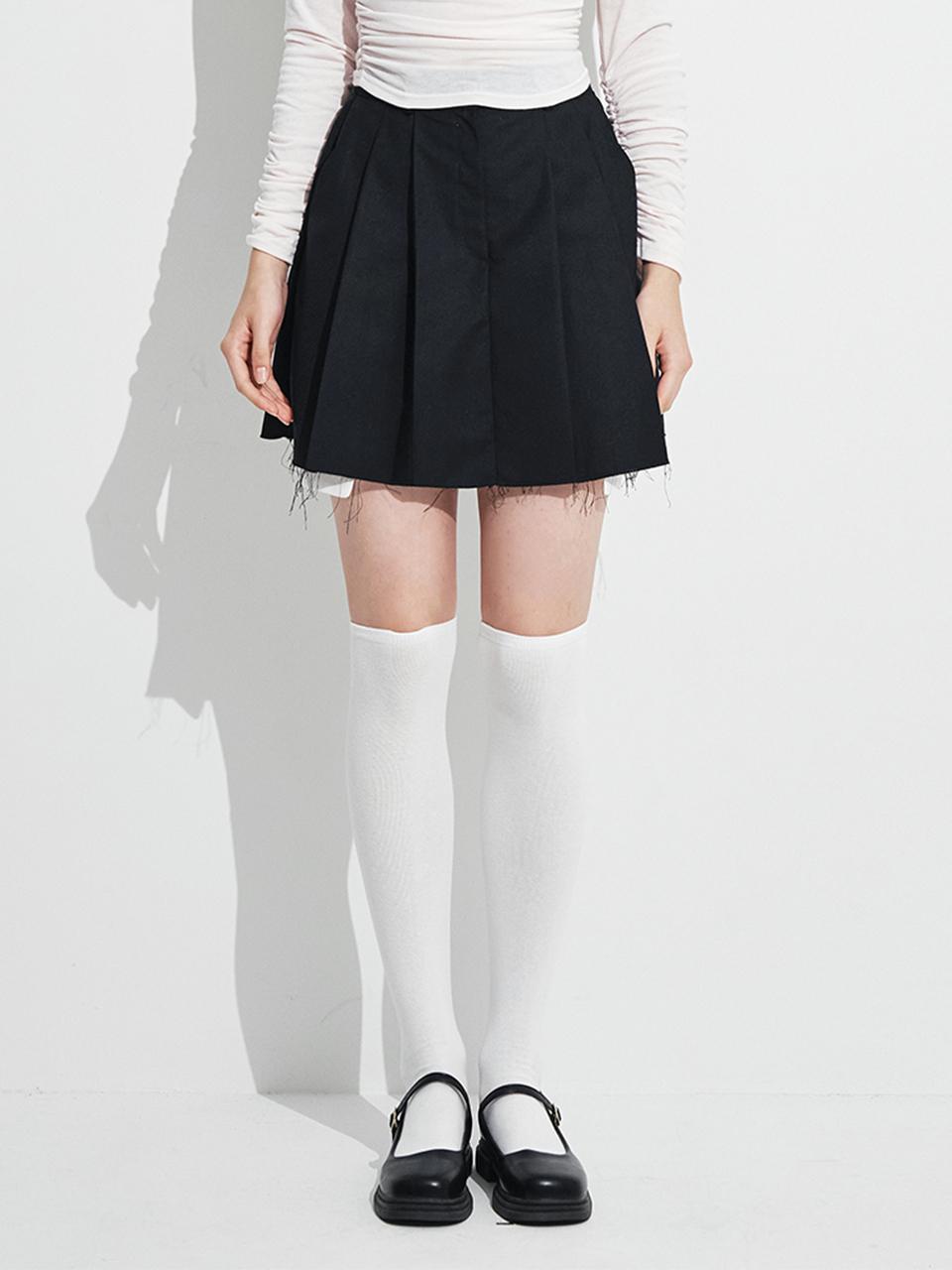Rosefrantz Rose Layered Mini Stretch skirt [Black]