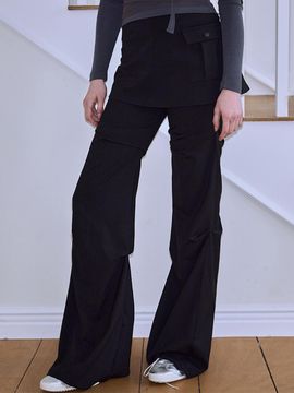 Rosefrantz Tencel Rayon Wrap Pintuck Pants [Black]