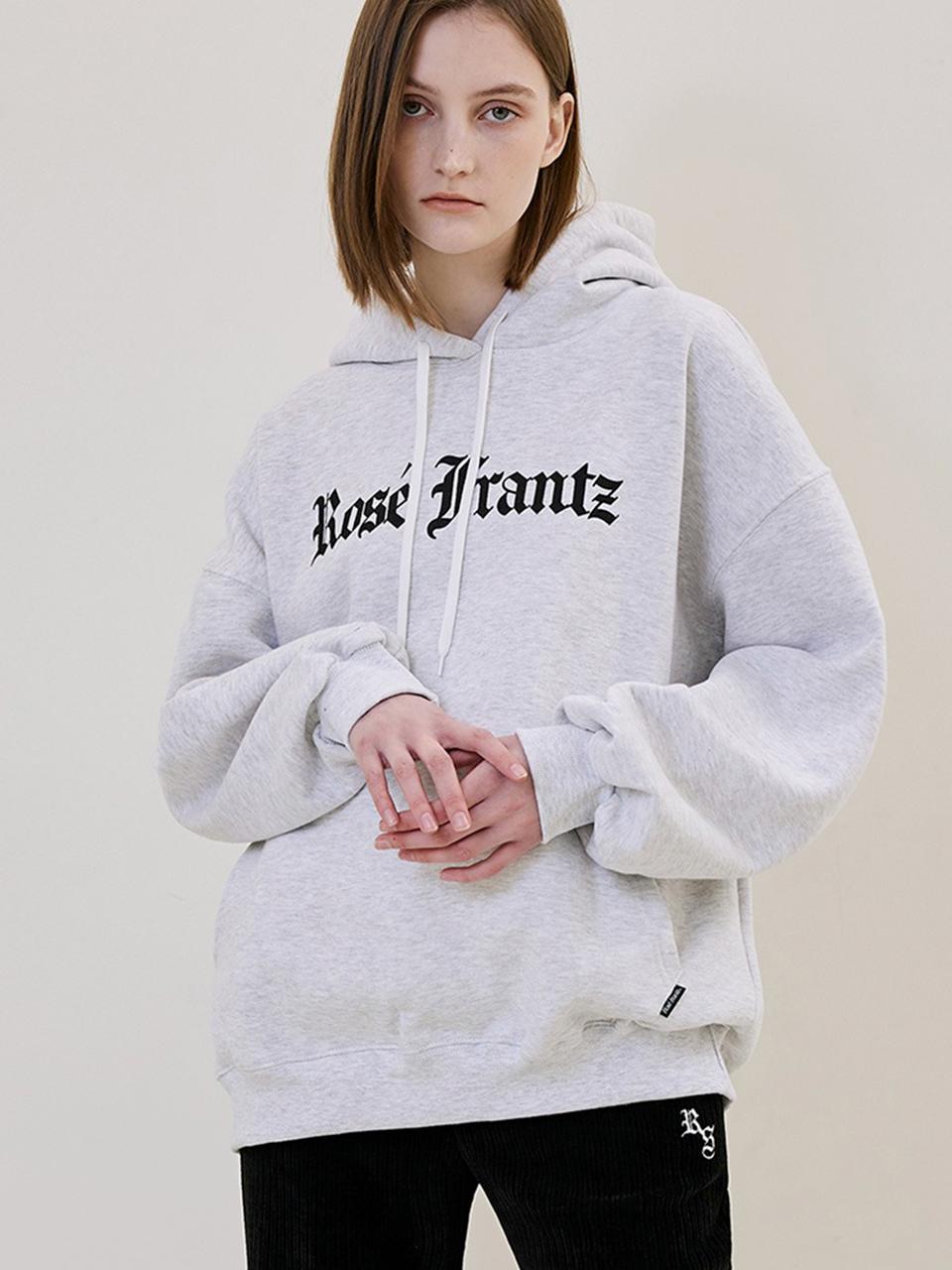 Rosefrantz Western Logo Cotton Blend Hoodie [White Melange]