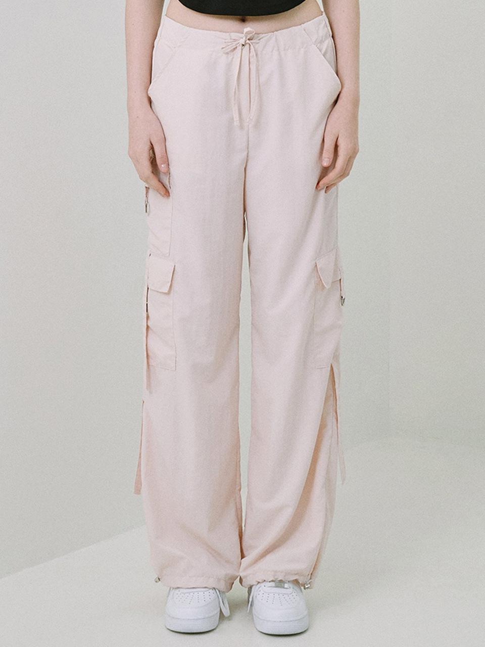 Rosefrantz Wide Two-way Adjustable Cargo Pants [Pink]