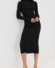 Rosetta Getty Rosetta Getty Plisse Turtleneck Dress Black - 2