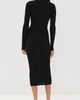 Rosetta Getty Rosetta Getty Plisse Turtleneck Dress Black - 3