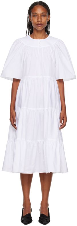 Rosetta Getty Rosetta Getty White Ruffle Maxi Dress