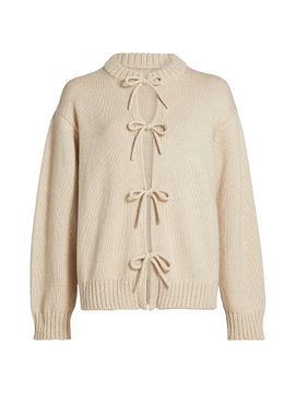 Rosetta Getty Women's Cotton-Alpaca Knit Tie-Front Cardigan