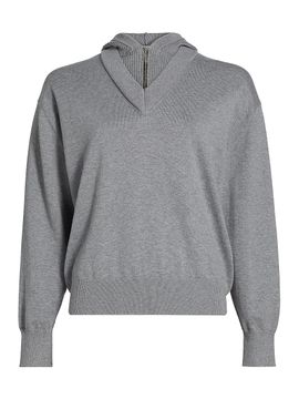 Rosetta Getty Women's Cotton-Cashmere Double Layer Pullover Hoodie