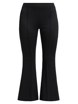 Rosetta Getty Women's Pin-Tucked Flare Crop Pull-On Pants