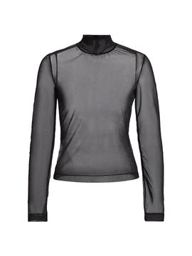 Rosetta Getty Women's Sheer Turtleneck Long-Sleeve T-Shirt