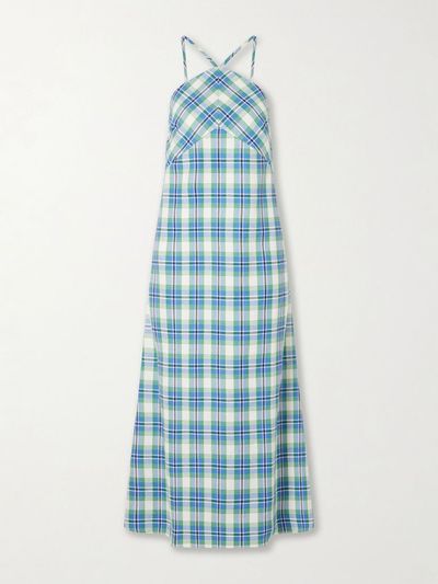 ROSIE ASSOULIN Call Me Maybe checked woven cotton maxi dress