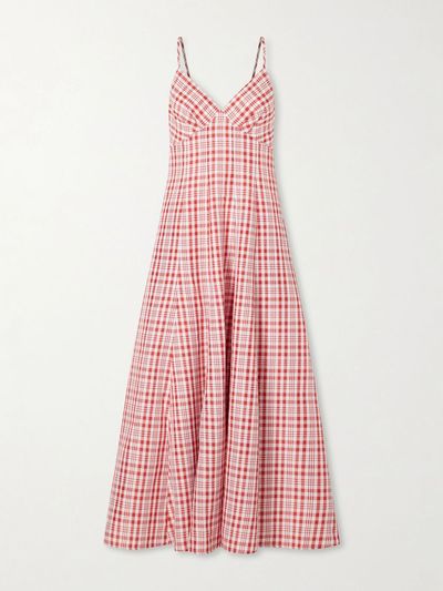 ROSIE ASSOULIN Checked jersey maxi dress