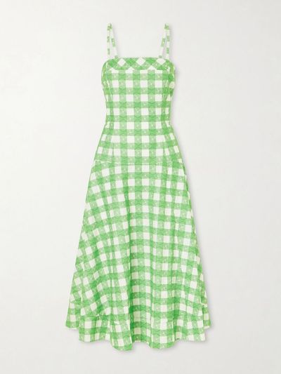 ROSIE ASSOULIN Drope Me a Note checked cotton midi dress