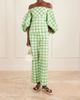 ROSIE ASSOULIN Empire Balloon off-the-shoulder checked cotton blouse - 2