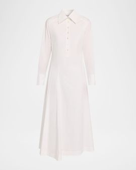 Rosie Assoulin Groovy Cotton Poplin Maxi Shirtdress