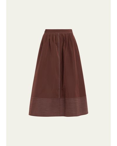 Rosie Assoulin Paneled Hem Midi Skirt