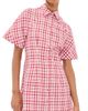 Rosie Assoulin Rosie Assoulin A-Line Mini Shirt Dress Red Plaid - 1
