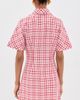 Rosie Assoulin Rosie Assoulin A-Line Mini Shirt Dress Red Plaid - 3