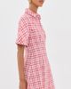 Rosie Assoulin Rosie Assoulin A-Line Mini Shirt Dress Red Plaid - 4