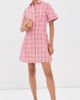 Rosie Assoulin Rosie Assoulin A-Line Mini Shirt Dress Red Plaid - 5