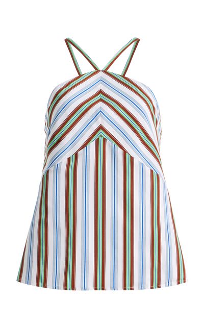Rosie Assoulin Rosie Assoulin Call Me Maybe Striped Halter Top